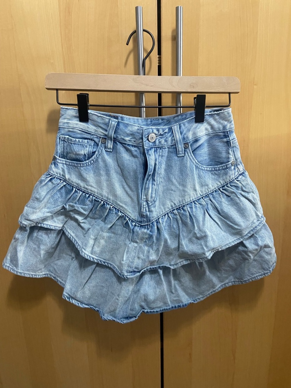 American eagle ruffle denim skirt 0
